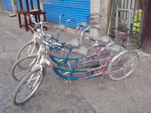 Bicycles for rent.